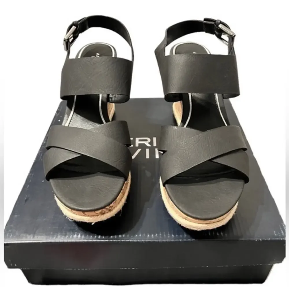 American Living Women's‎ Adrina Slingback Platform Wedge Sandals black size 9.5